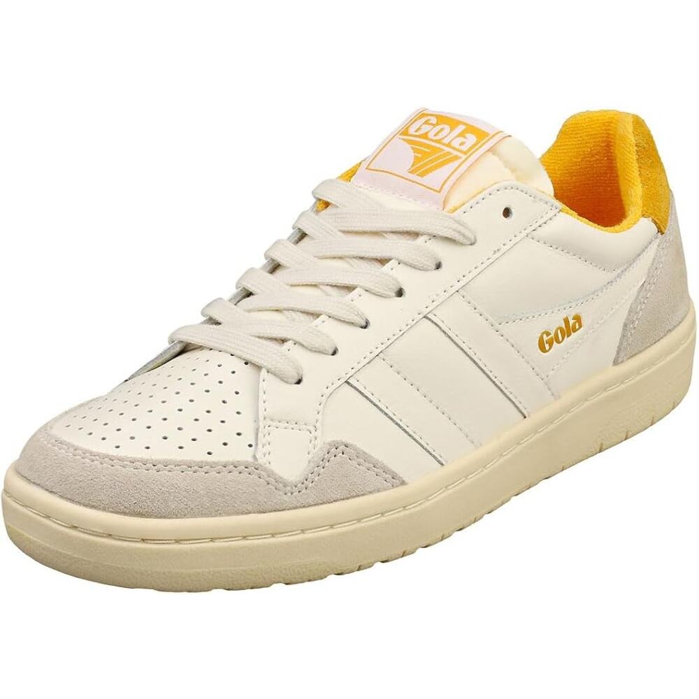 Gola Women's Eagle Sneaker in Off-white/Sun white yellow lace up sneaker size 9